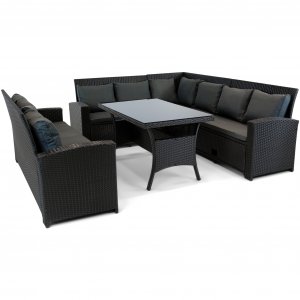 Loungesetti Sannäs - synteettinen rottinki sohvasarja sisäänrakennetulla säilytystilalla Loungesetti Sannäs - synteettinen rottinki sohvasarja sisäänrakennetulla säilytystilalla