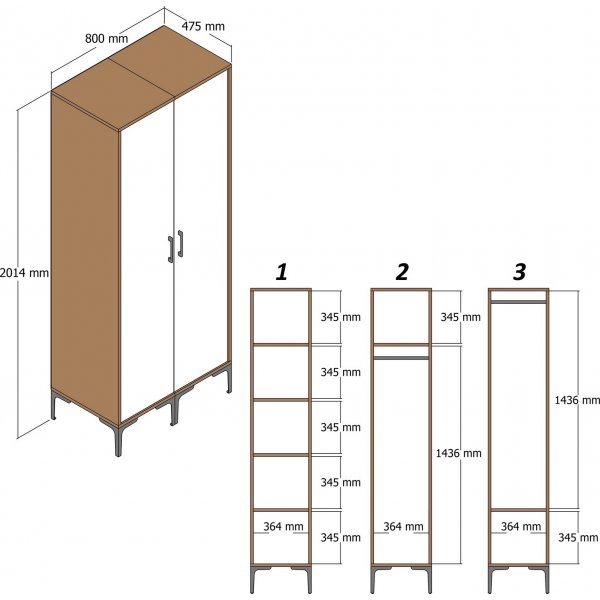 Kumsal vaatekaappi 3 Valkoinen Kumsal vaatekaappi 3 Valkoinen