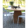 Ruokailuryhm Salt teak: Tiikkipyt noin 120 cm sislten 4 Abbe-tuolia