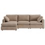 Moby tummanbeige divaanisohva 296 cm - Knnettv divaanisohva taskujousilla