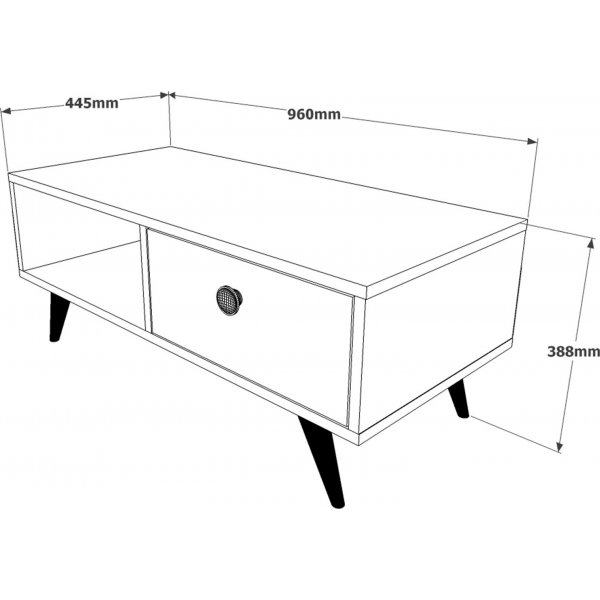 Vilamo sohvapöytä 96 x 44,5 cm - Mänty/antrasiitti Vilamo sohvapöytä 96 x 44,5 cm - Mänty/antrasiitti
