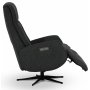 Ylellinen Comfort-recliner, nojatuoli (2 shkmoottoria), sisnrakennettu jalkatuki - Tummanharmaa kangas
