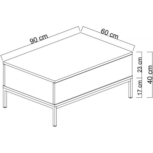 Lord-sohvapöytä 90 x 60 cm - Antrasiitti/musta Lord-sohvapöytä 90 x 60 cm - Antrasiitti/musta
