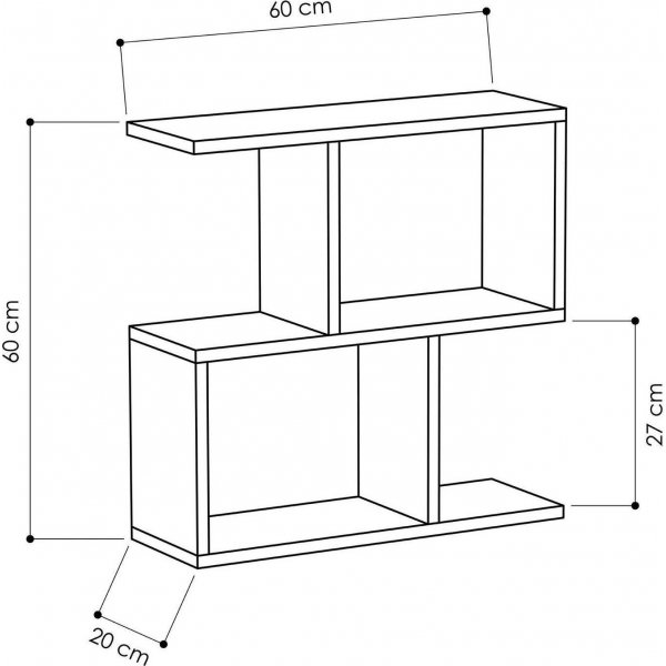 Mania-sivupyt 60 x 20 cm - Valkoinen