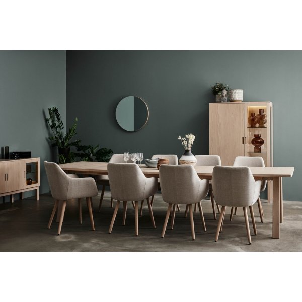 Sandholmen ruokap�yt� 220 x 100 cm - Valkoinen pigmentoitu tammi