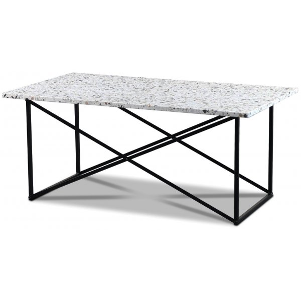 Terrazzo sohvapyt 110x60 cm - Cosmos Terrazzo & musta Paladium-metallirunko