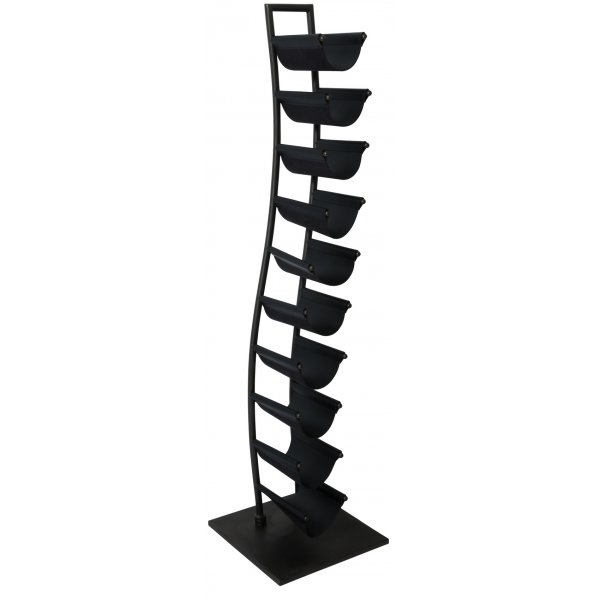 Cartier viiniteline 10 pullolle - musta/nahka