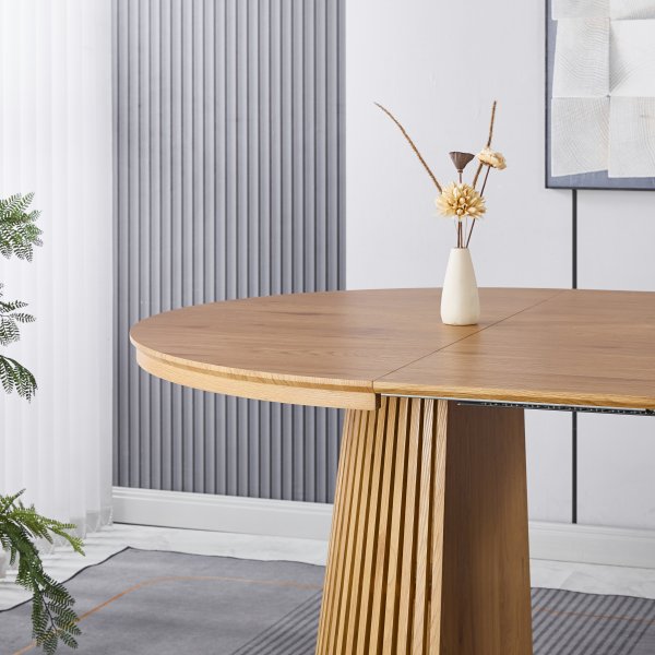 Crossby pyöreä ruokapöytä jatkettava Ø120-200 cm - Tammi Crossby pyöreä ruokapöytä jatkettava Ø120-200 cm - Tammi