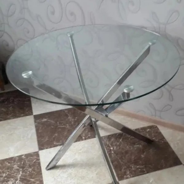 Charlotte- ruokapyt - pyre - 90cm halkaisija - Kromi / Lasi