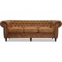 Kolmen istuttava Ashford chesterfield - Konjakki eco-nahka + Huonekalujen tahranpoistoaine