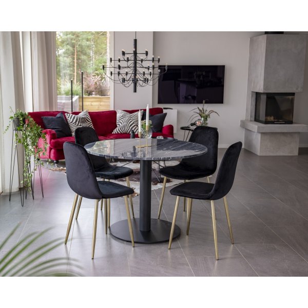 Bridge-ruokailutuoli - musta/messinki