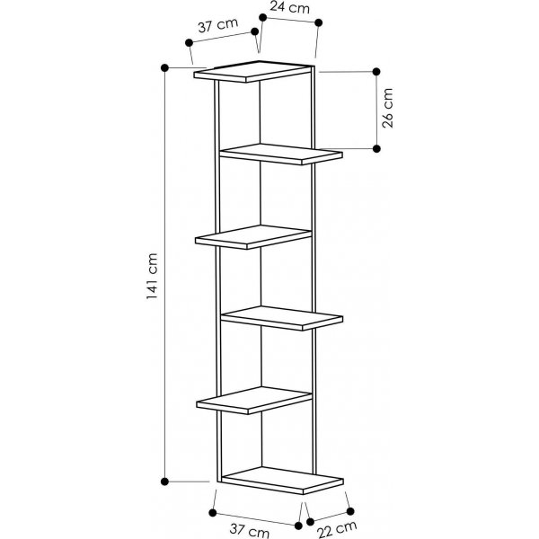 Saso kirjahylly - valkoinen Saso kirjahylly - valkoinen
