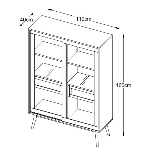 Yuma-vitriinikaappi öljyttyä tammea ja rottinki Yuma-vitriinikaappi öljyttyä tammea ja rottinki