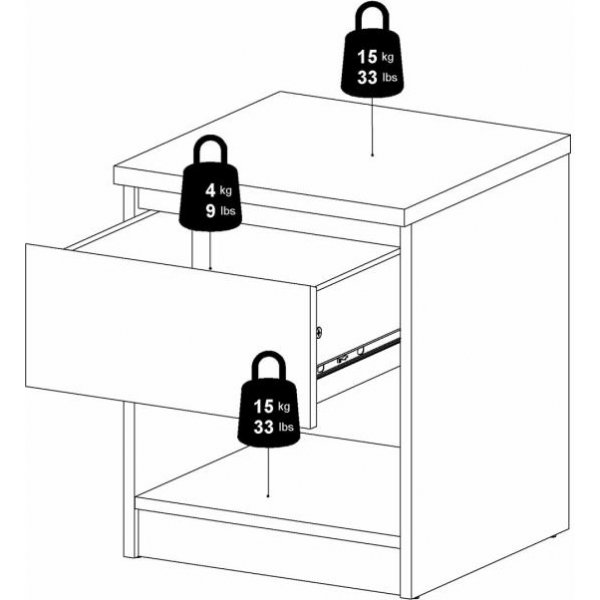 Naia yöpöytä 1 - musta Naia yöpöytä 1 - musta