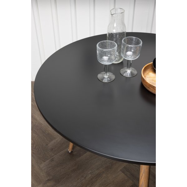 Bridge ruokapöytä Ø90 cm - Musta/tammi Bridge ruokapöytä Ø90 cm - Musta/tammi