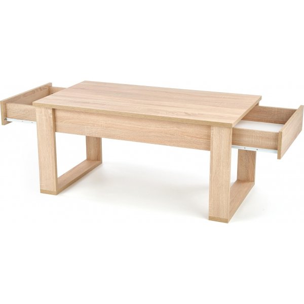 Sohvapöytä laatikoilla 110 x 60 cm vaalea tammi + Huonekalujen tekstiilien hoito Sohvapöytä laatikoilla 110 x 60 cm vaalea tammi + Huonekalujen tekstiilien hoito