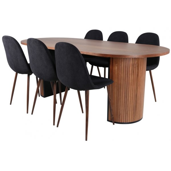 Bianca soikea ruokapöytä 200x90 cm - pähkinä Bianca soikea ruokapöytä 200x90 cm - pähkinä