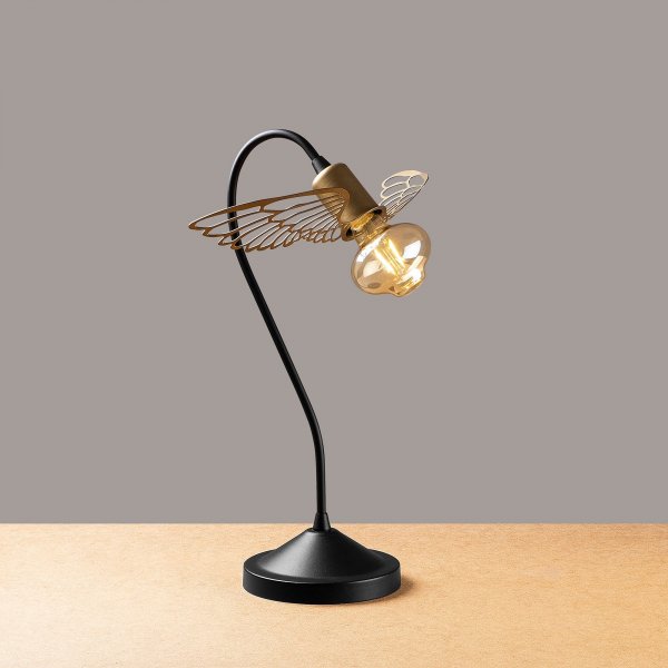 Angel pöytävalaisin - Musta/kulta Angel pöytävalaisin - Musta/kulta