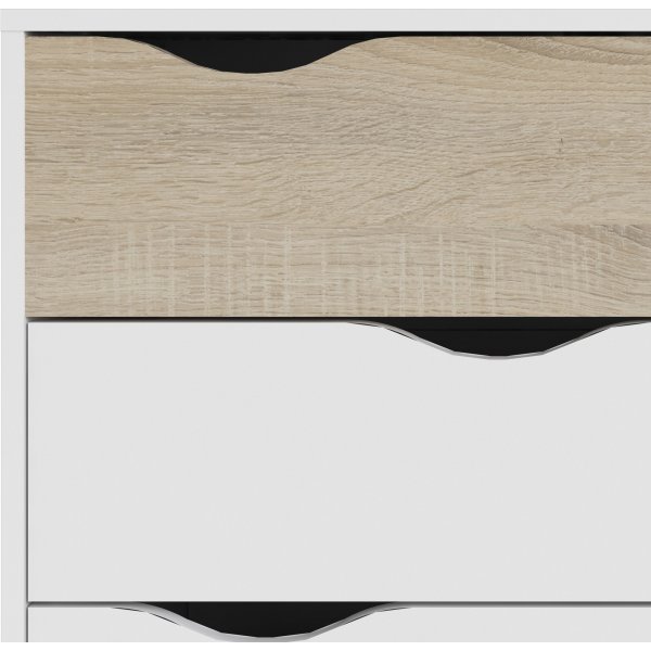 Oslon lipasto 4 laatikolla - Valkoinen/tammi Oslon lipasto 4 laatikolla - Valkoinen/tammi