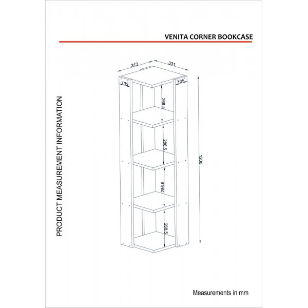 Venita kirjahylly - valkoinen Venita kirjahylly - valkoinen