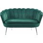 Kingsley 2-istuttava sohva samettia - vihre� / kromi