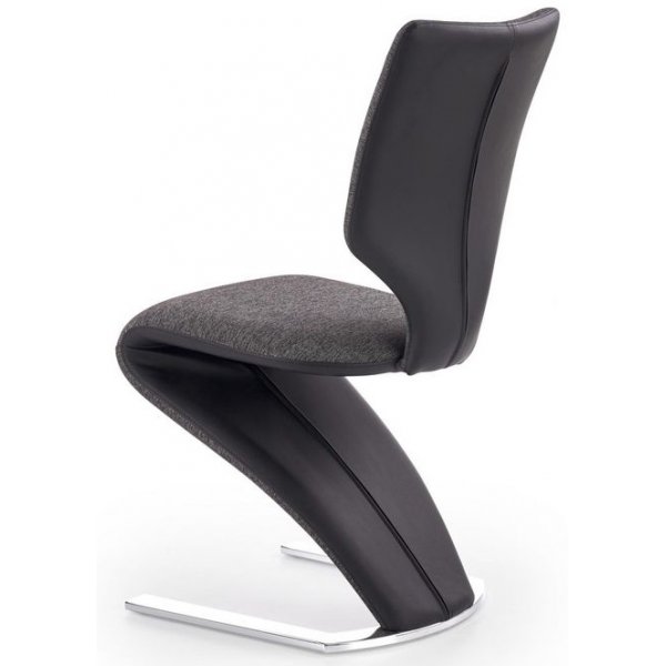 Zackary ruokatuoli - harmaa/musta (kangas/PU) - kromi Zackary ruokatuoli - harmaa/musta (kangas/PU) - kromi