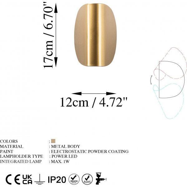 Potisto seinävalaisin - kultaa Potisto seinävalaisin - kultaa