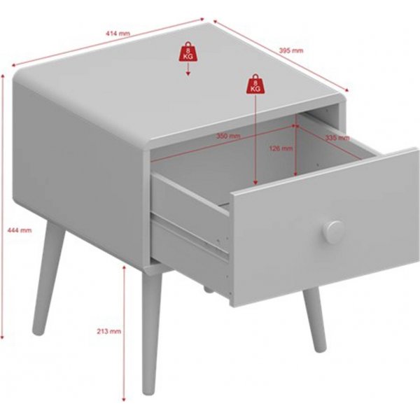 Gaia yöpöytä - valkoinen Gaia yöpöytä - valkoinen