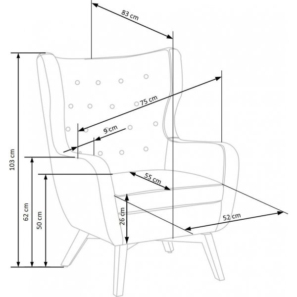 Goodman nojatuoli - Burgundy + Huonekalujen tekstiilien hoito Goodman nojatuoli - Burgundy + Huonekalujen tekstiilien hoito