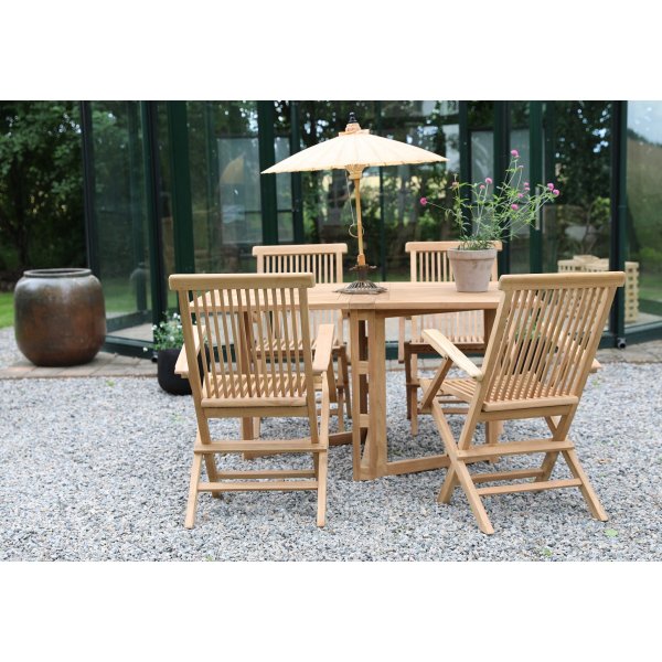 Salt� ulkoruokailuryhm�n kokoontaittuva p�yt� 4 rungolla - teak