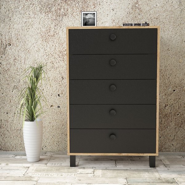 Vilamo lipasto 82 - Mänty/musta Vilamo lipasto 82 - Mänty/musta