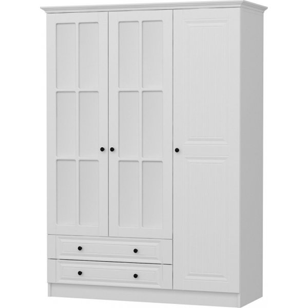 Capeto vaatekaappi peiliovilla, 135 cm - Valkoinen