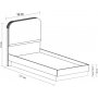 Lody yhden hengen snky silytystilalla 90 x 200 cm - harmaa
