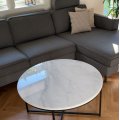Asiakaskuva Maryland-sohvapöytä 85 cm - Aitoa valkoista marmoria / Musta