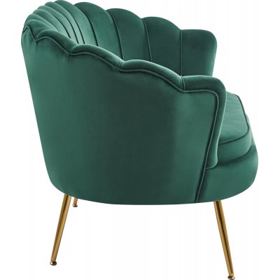 Kingsley 2-istuttava sohva samettia - vihre / messinki + Huonekalujen hoitosarja tekstiileille