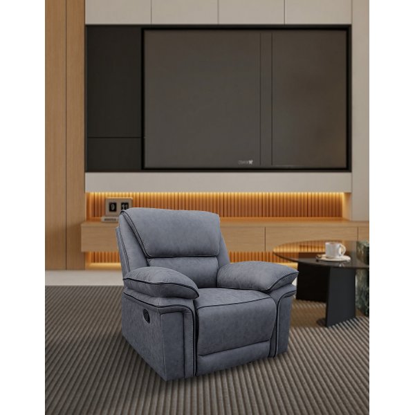 Riverdale-nojatuoli, recliner - Harmaa (Mikrokuitu)