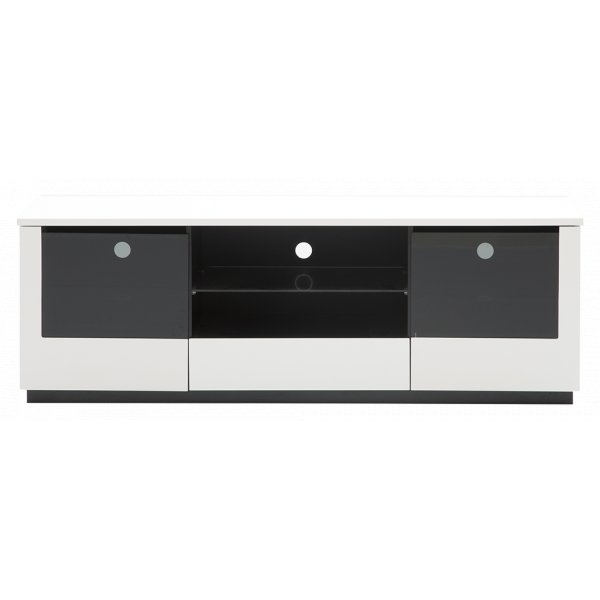 Etage-TV-taso l. 160 cm - Valkoinen (svytetty lasi)
