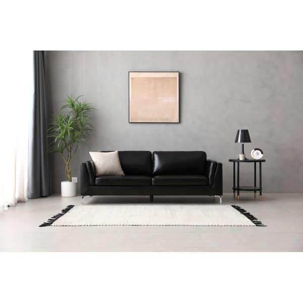 Sohva 3-istuttava musta PU - Cansas + Huonekalujen tahranpoistoaine
