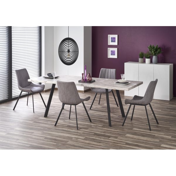 Darius-ruokap�yt�, ulosvedett�v� - Valkoinen marmori/musta