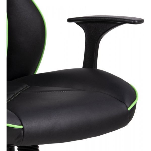 Vayne musta pelituoli vihreillä yksityiskohdilla Vayne musta pelituoli vihreillä yksityiskohdilla