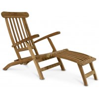 Saltö kansituoli sisäänrakennetulla jalkatuella - teak Saltö kansituoli sisäänrakennetulla jalkatuella - teak