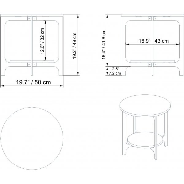 Versy sivupöytä 50 x 49 cm - Kulta/valkoinen marmori Versy sivupöytä 50 x 49 cm - Kulta/valkoinen marmori