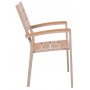 Ulkoruokailuryhm: 6 tuolia ja pyt 205 x 90 cm beige/tammi - Las Vegas