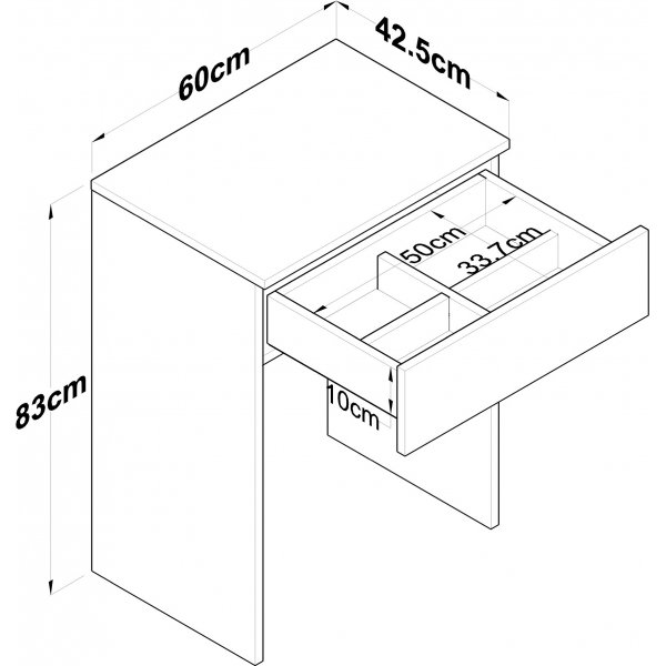 Bijou peilipöytä 12, 60 x 42,5 cm - Pähkinä/valkoinen Bijou peilipöytä 12, 60 x 42,5 cm - Pähkinä/valkoinen