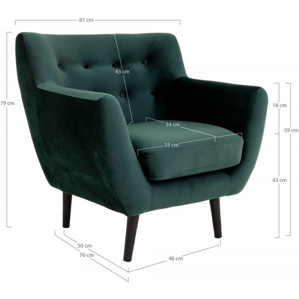 Monte-nojatuoli - tummanvihreä/musta Monte-nojatuoli - tummanvihreä/musta