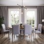 Victoria iso soikea ruokapyt 230x110 cm - Valkoinen/ruskea petsi