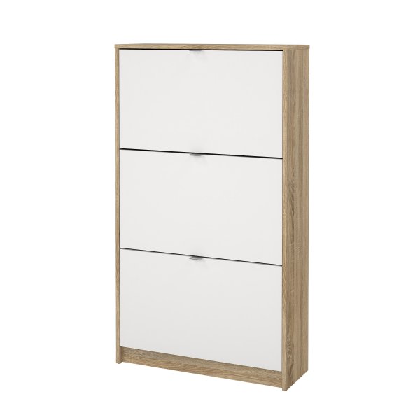 Lisa kenk�kaappi, jossa 3 ovea - Valkoinen / puu