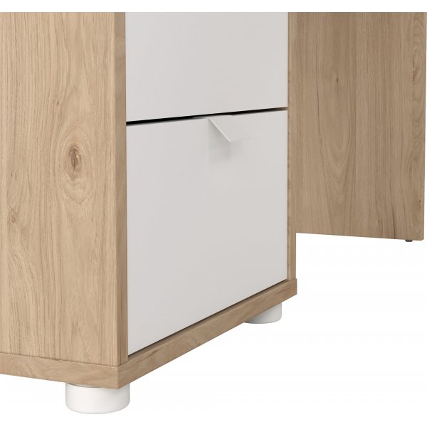 Kylttikulmapöytä - valkoinen/hikkori Kylttikulmapöytä - valkoinen/hikkori