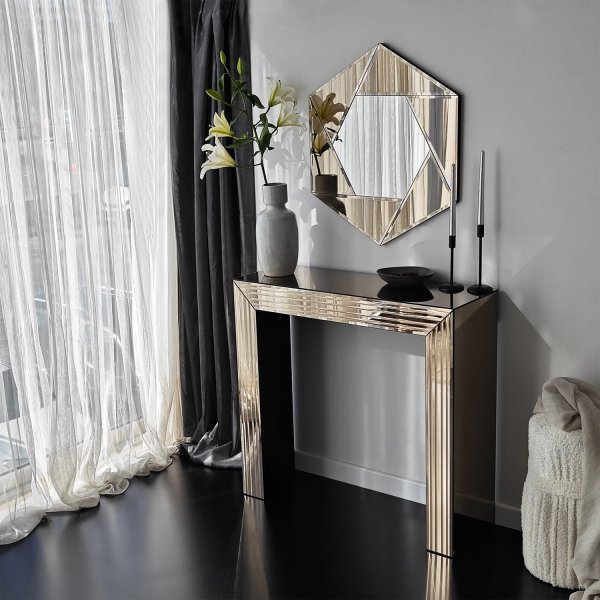 Triono-mukavuuspöytä 91 x 30 cm - Pronssi Triono-mukavuuspöytä 91 x 30 cm - Pronssi