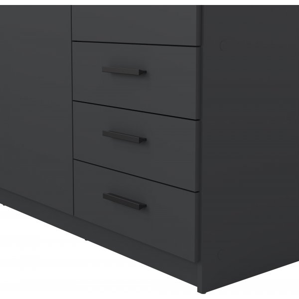 Sprint vaatekaappi 3 ovella ja 3 laatikkoa - harmaa Sprint vaatekaappi 3 ovella ja 3 laatikkoa - harmaa